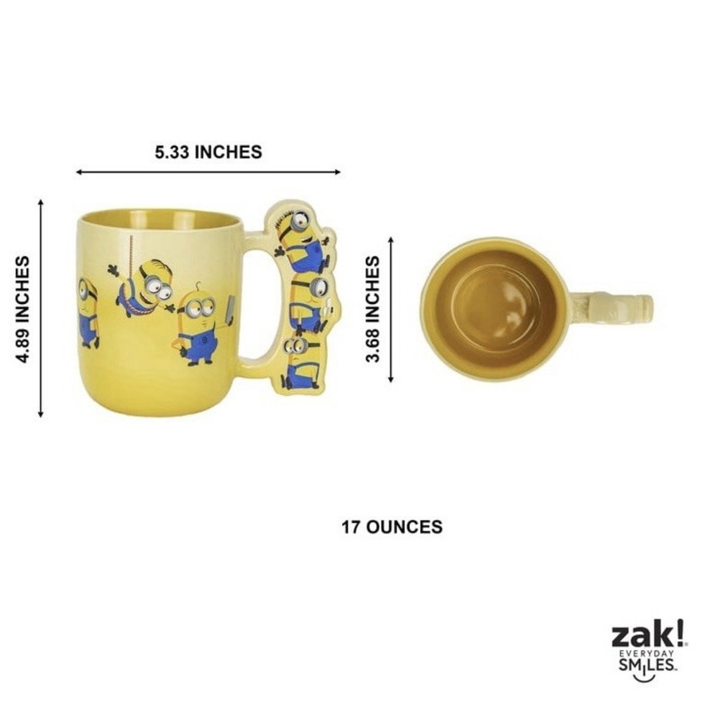 NEW Zak Designs Minions Sculpted Hande Mug Minions Despicable Me 17 Oz Large - Picture 4 of 13